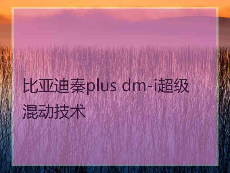 比亚迪秦plus dm-i超级混动技术