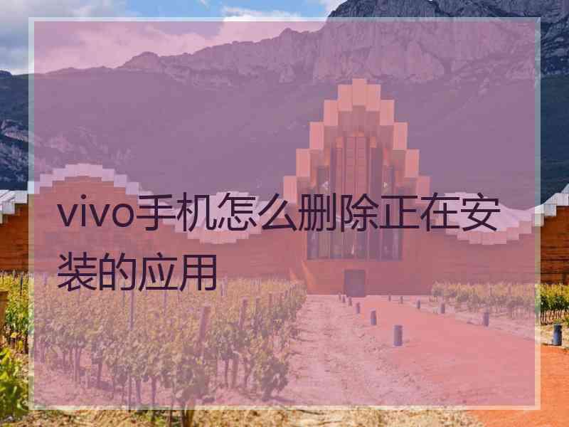 vivo手机怎么删除正在安装的应用