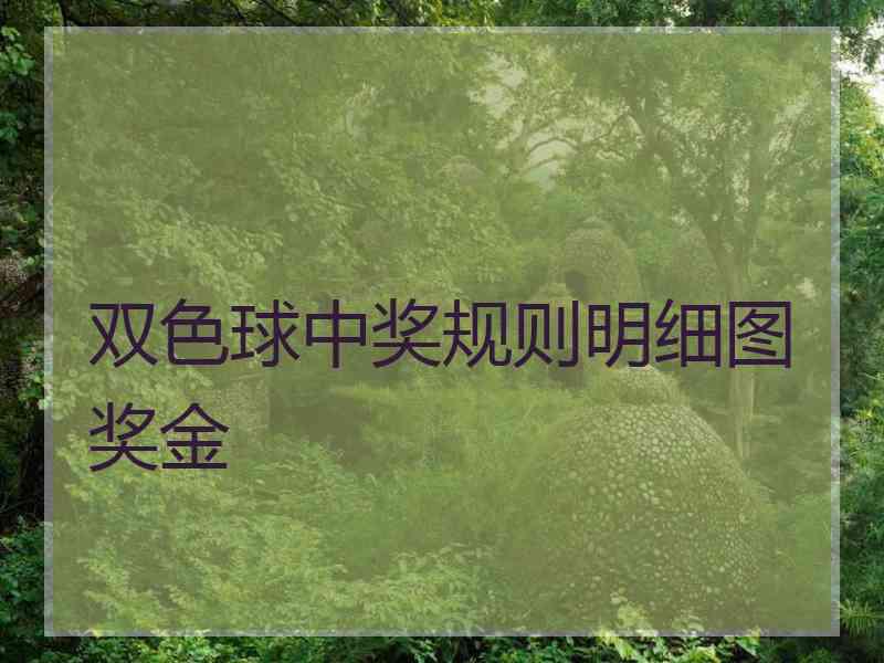 双色球中奖规则明细图奖金