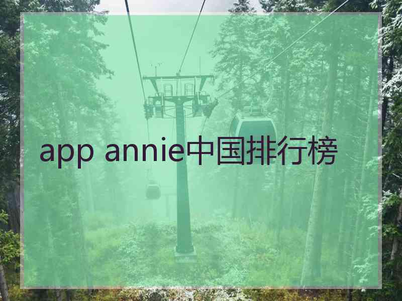 app annie中国排行榜