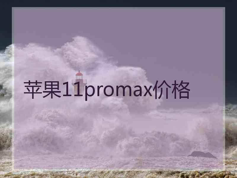 苹果11promax价格