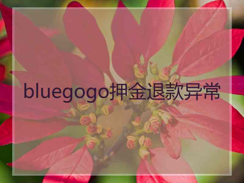 bluegogo押金退款异常