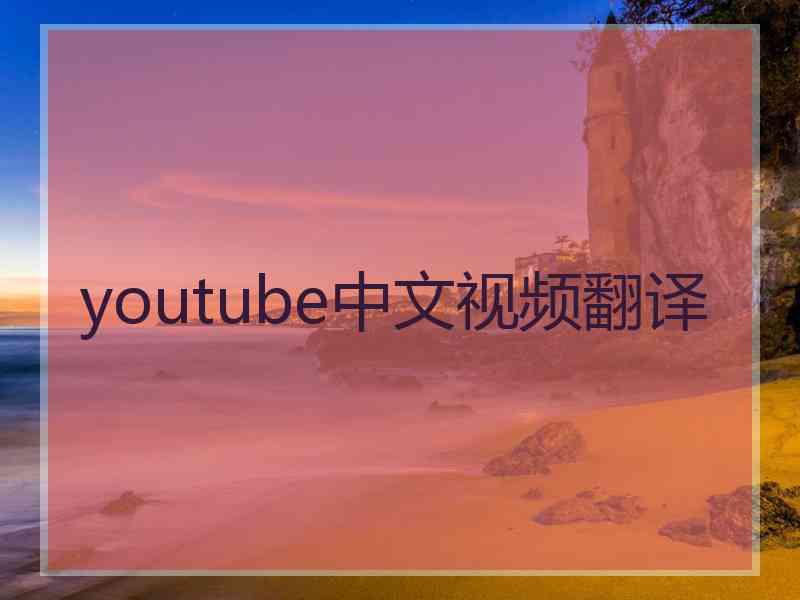 youtube中文视频翻译