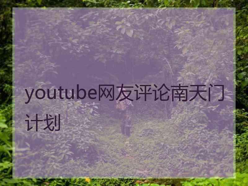 youtube网友评论南天门计划