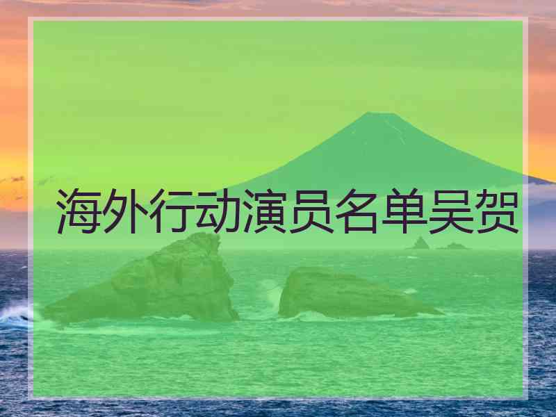 海外行动演员名单吴贺