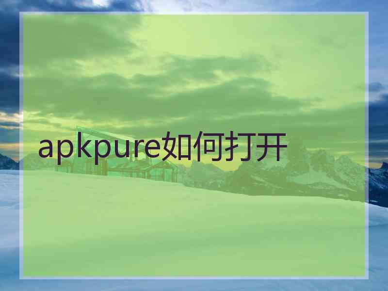 apkpure如何打开