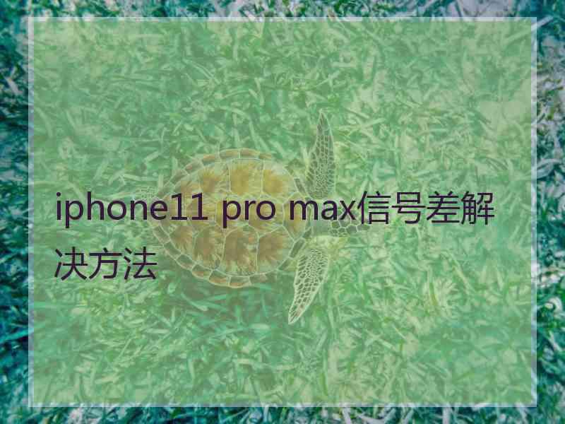 iphone11 pro max信号差解决方法