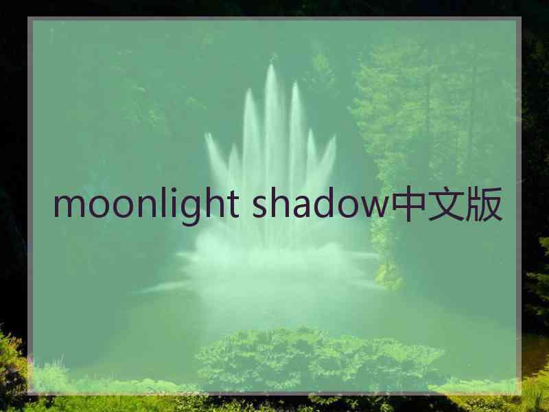 moonlight shadow中文版