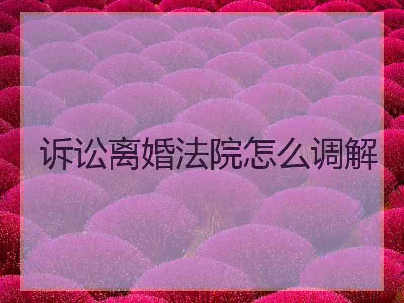 诉讼离婚法院怎么调解