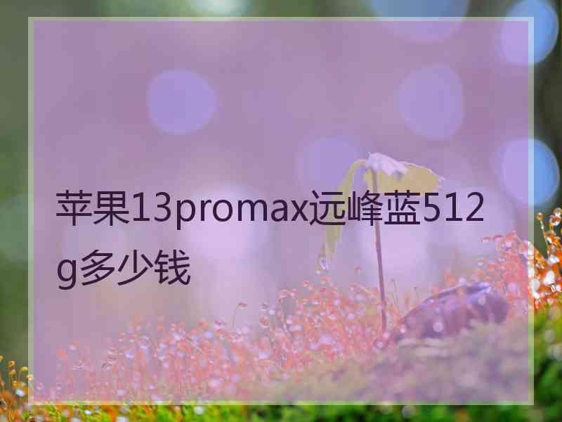 苹果13promax远峰蓝512g多少钱