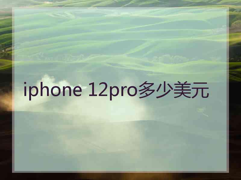 iphone 12pro多少美元