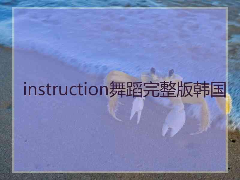 instruction舞蹈完整版韩国