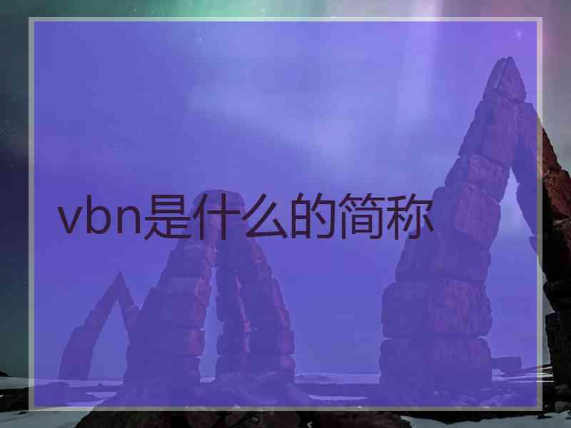 vbn是什么的简称