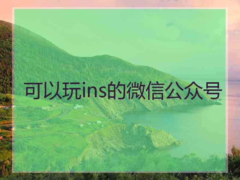 可以玩ins的微信公众号