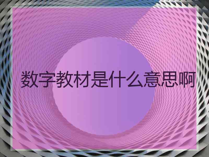 数字教材是什么意思啊