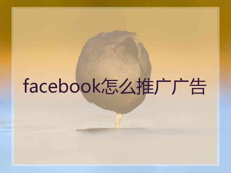 facebook怎么推广广告