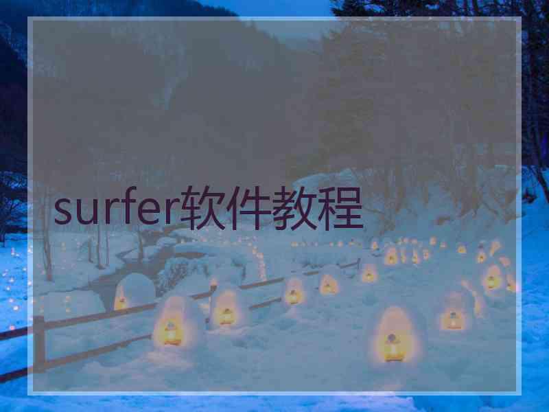 surfer软件教程