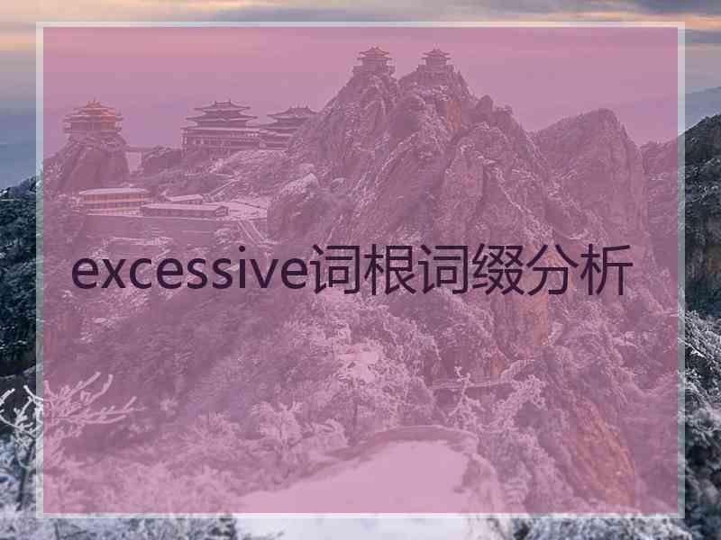 excessive词根词缀分析