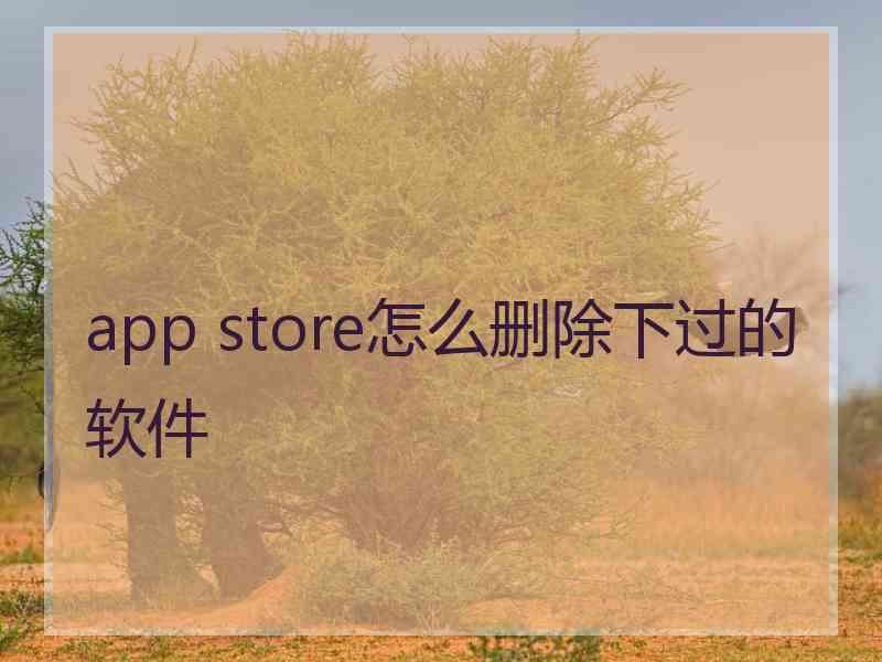 app store怎么删除下过的软件