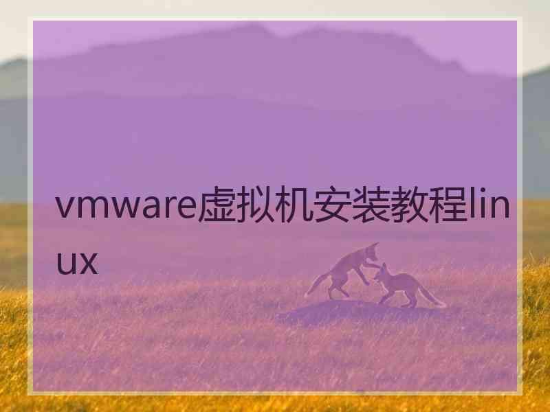 vmware虚拟机安装教程linux