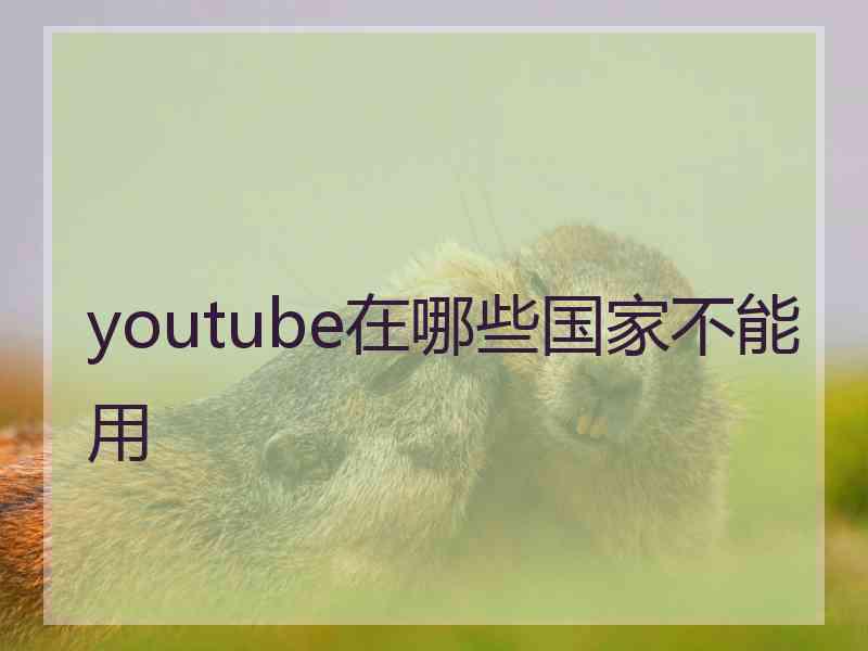 youtube在哪些国家不能用