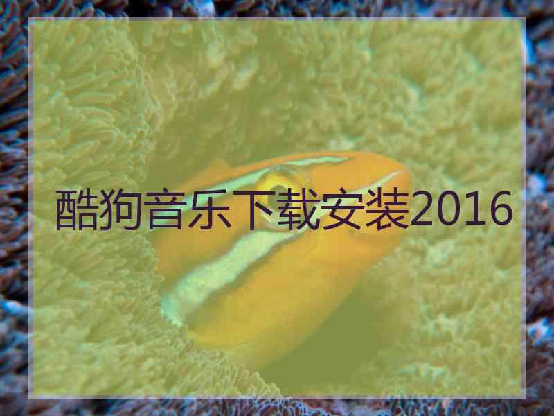 酷狗音乐下载安装2016