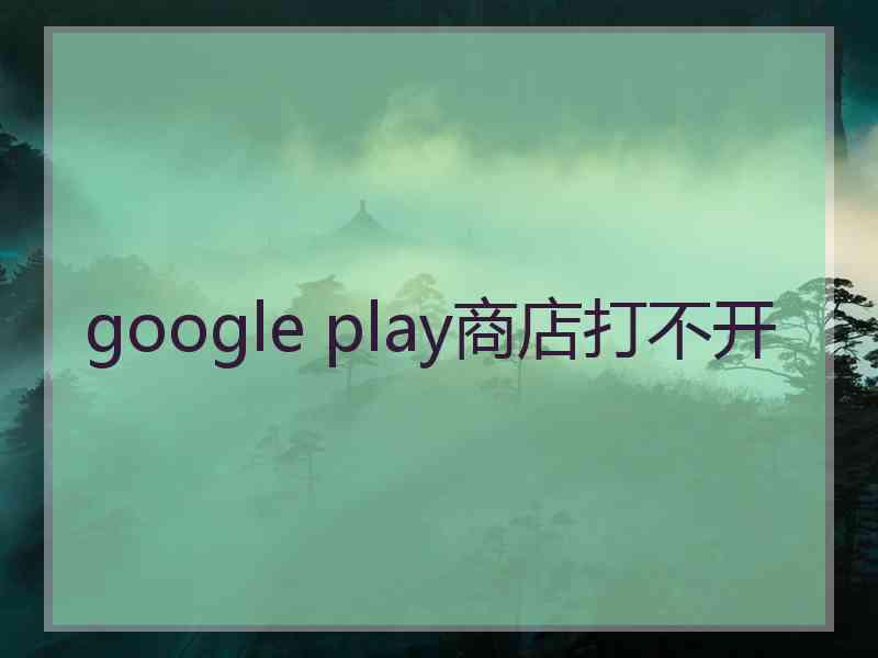 google play商店打不开