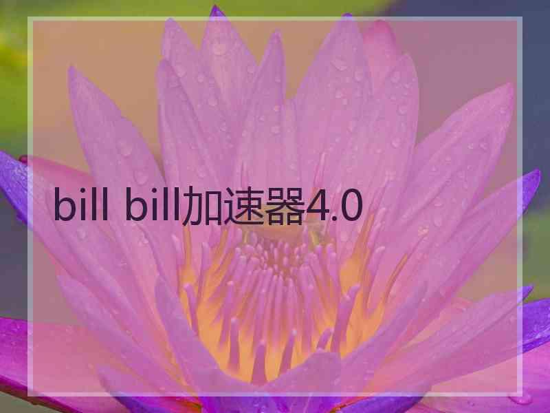 bill bill加速器4.0