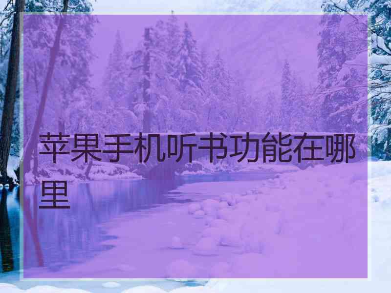 苹果手机听书功能在哪里