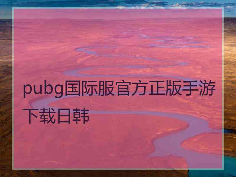 pubg国际服官方正版手游下载日韩