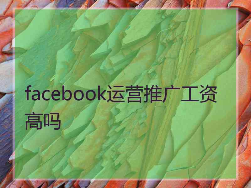 facebook运营推广工资高吗