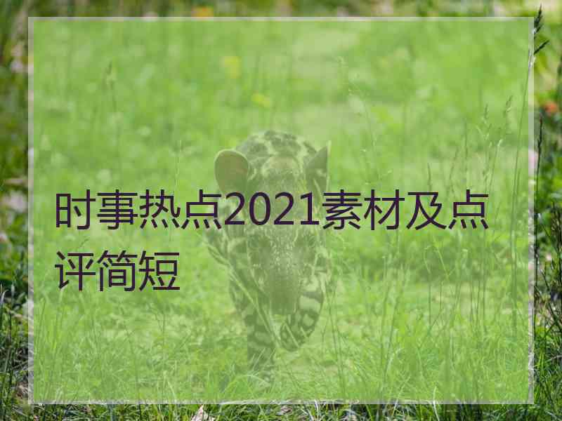 时事热点2021素材及点评简短