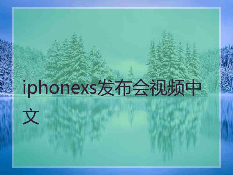 iphonexs发布会视频中文