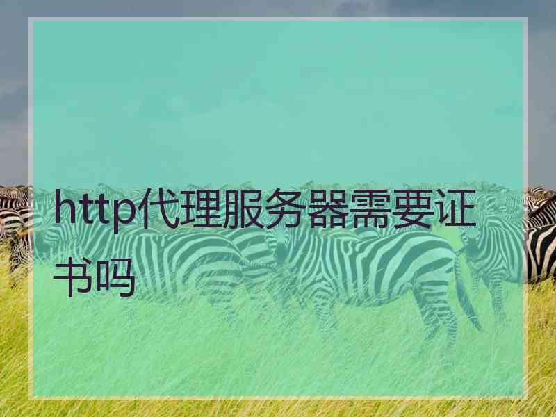 http代理服务器需要证书吗