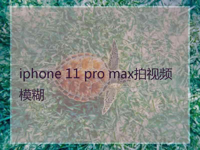 iphone 11 pro max拍视频模糊