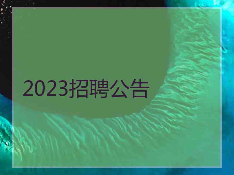 2023招聘公告