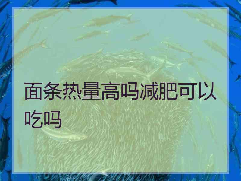 面条热量高吗减肥可以吃吗