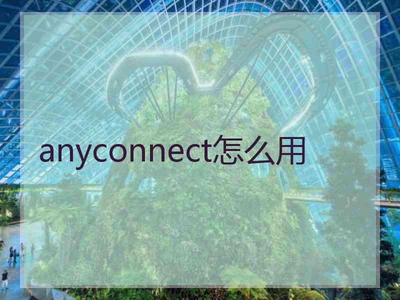 anyconnect怎么用