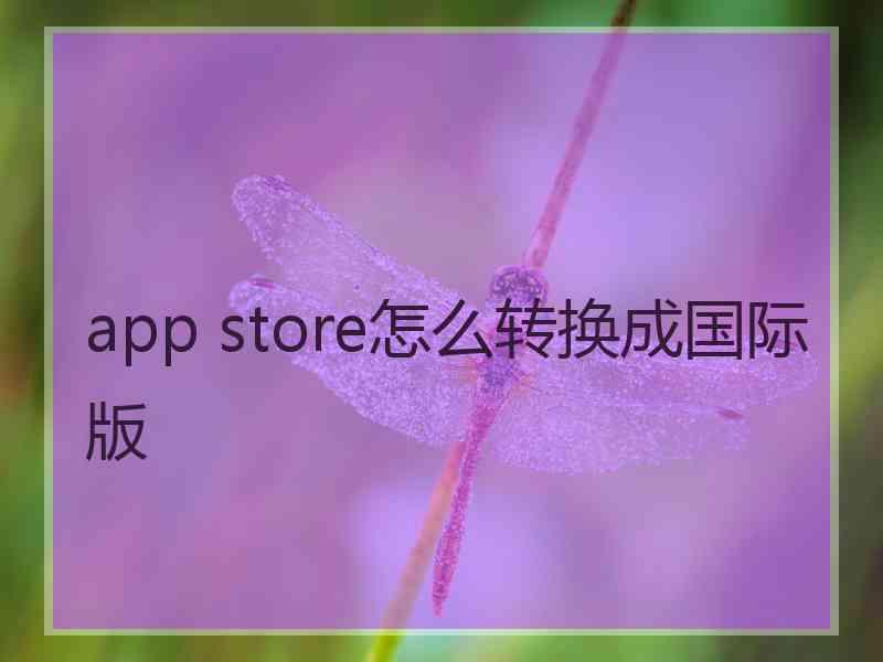 app store怎么转换成国际版