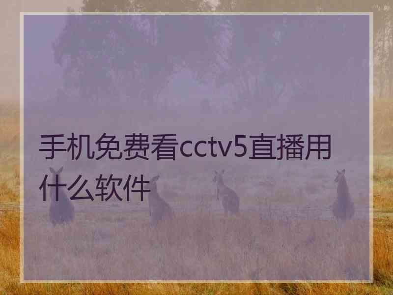 手机免费看cctv5直播用什么软件