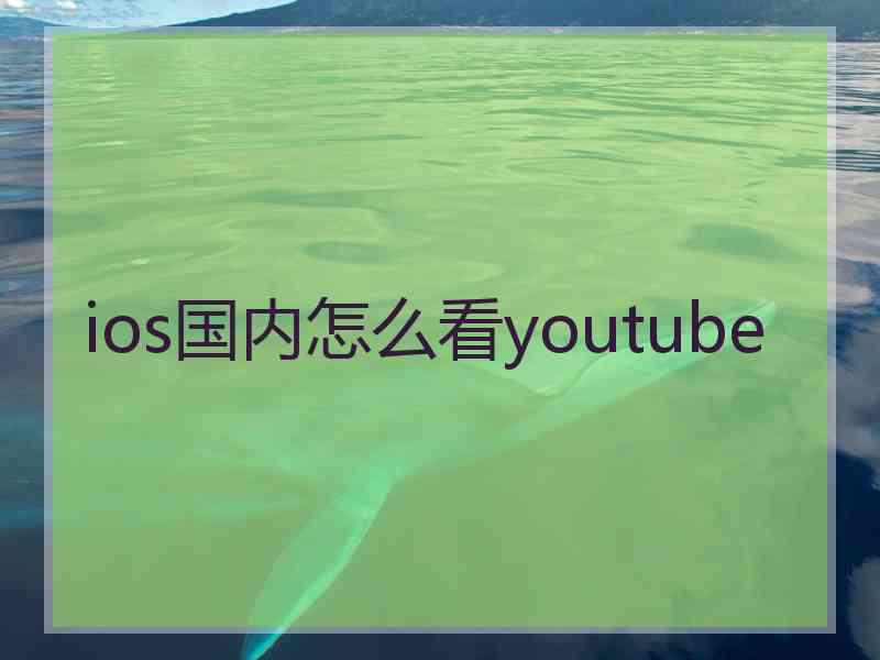 ios国内怎么看youtube