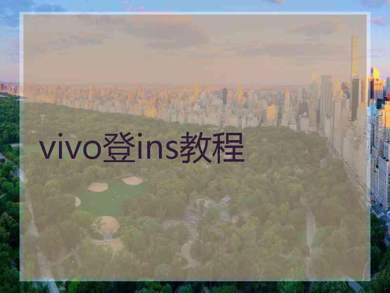 vivo登ins教程