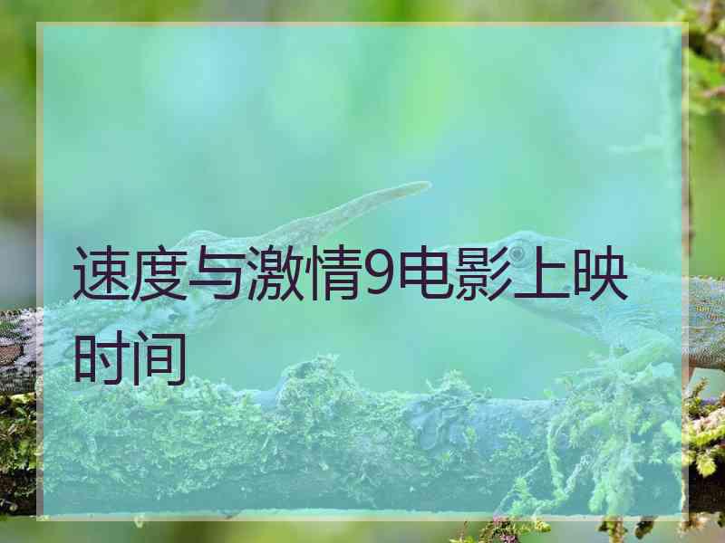 速度与激情9电影上映时间