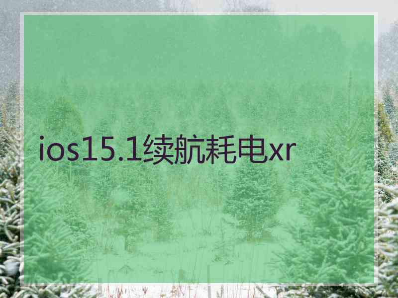 ios15.1续航耗电xr