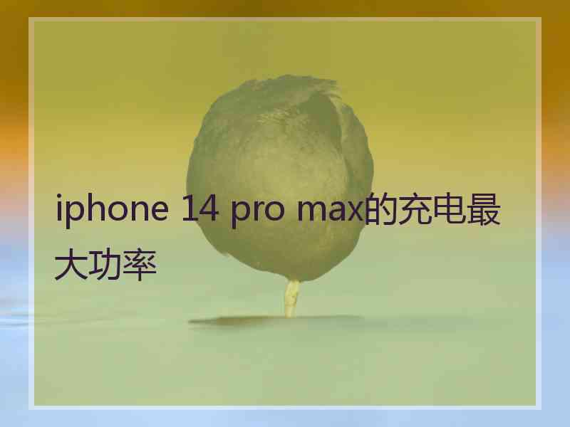 iphone 14 pro max的充电最大功率