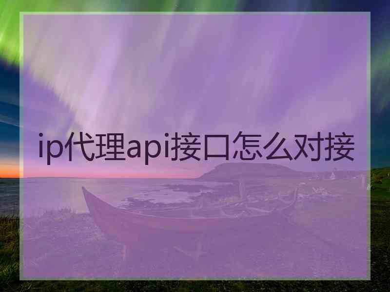 ip代理api接口怎么对接