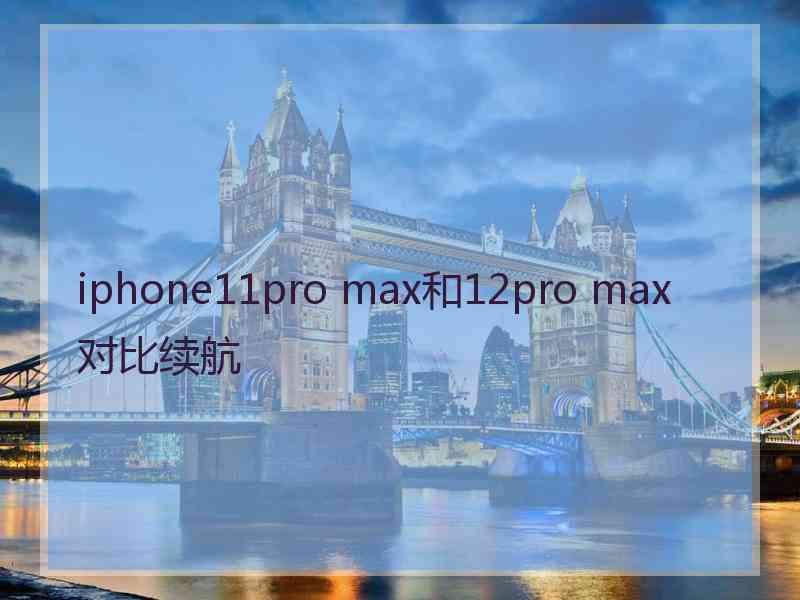 iphone11pro max和12pro max对比续航