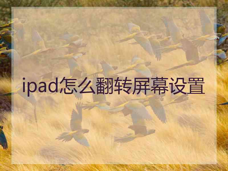 ipad怎么翻转屏幕设置