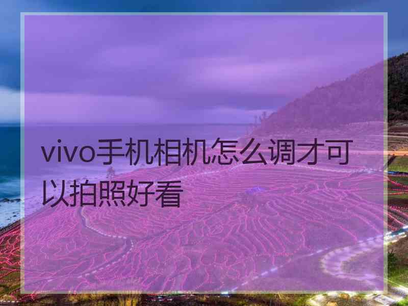 vivo手机相机怎么调才可以拍照好看