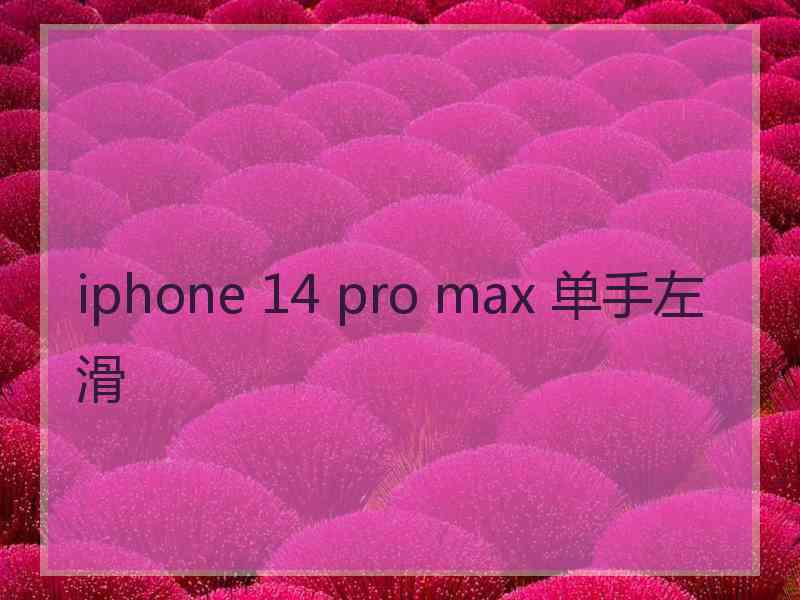 iphone 14 pro max 单手左滑